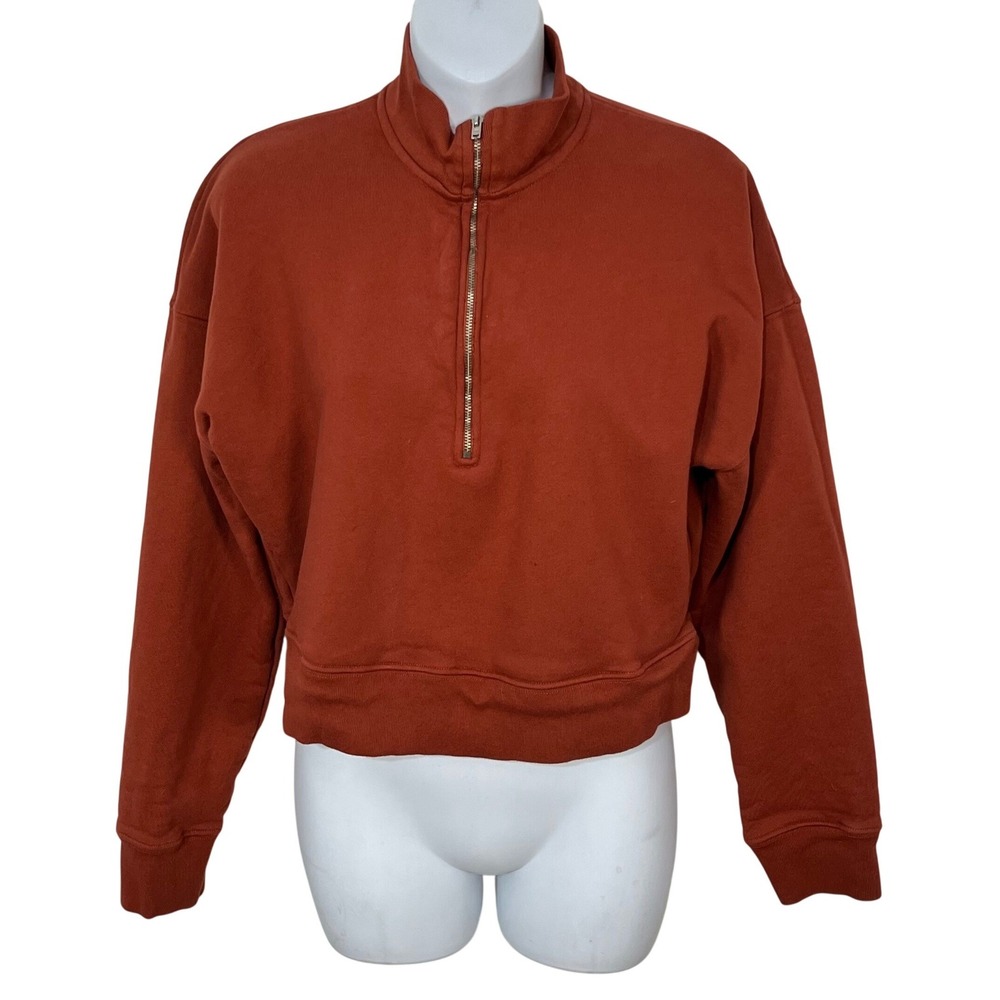 Reformation Marla Zip Sweatshirt in Copper Women's Size Small‎